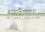Postkarte DIN-A6 Juist - Strandhotel Kurhaus Juist weiter Strand - Juist 14